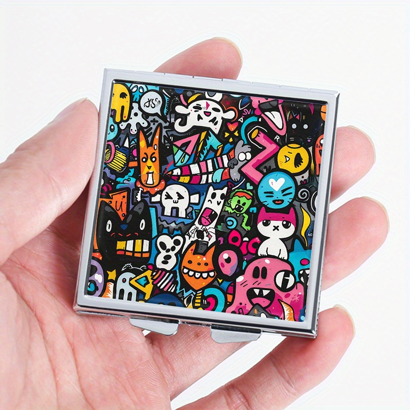Graffiti Pattern Square Pill Box