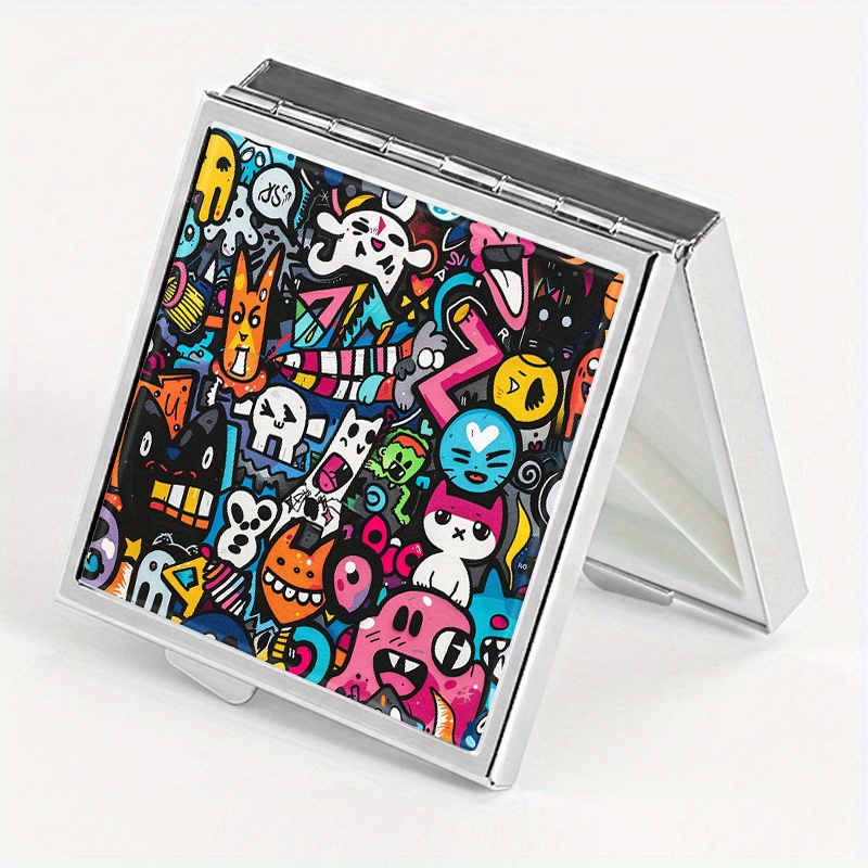 Graffiti Pattern Square Pill Box