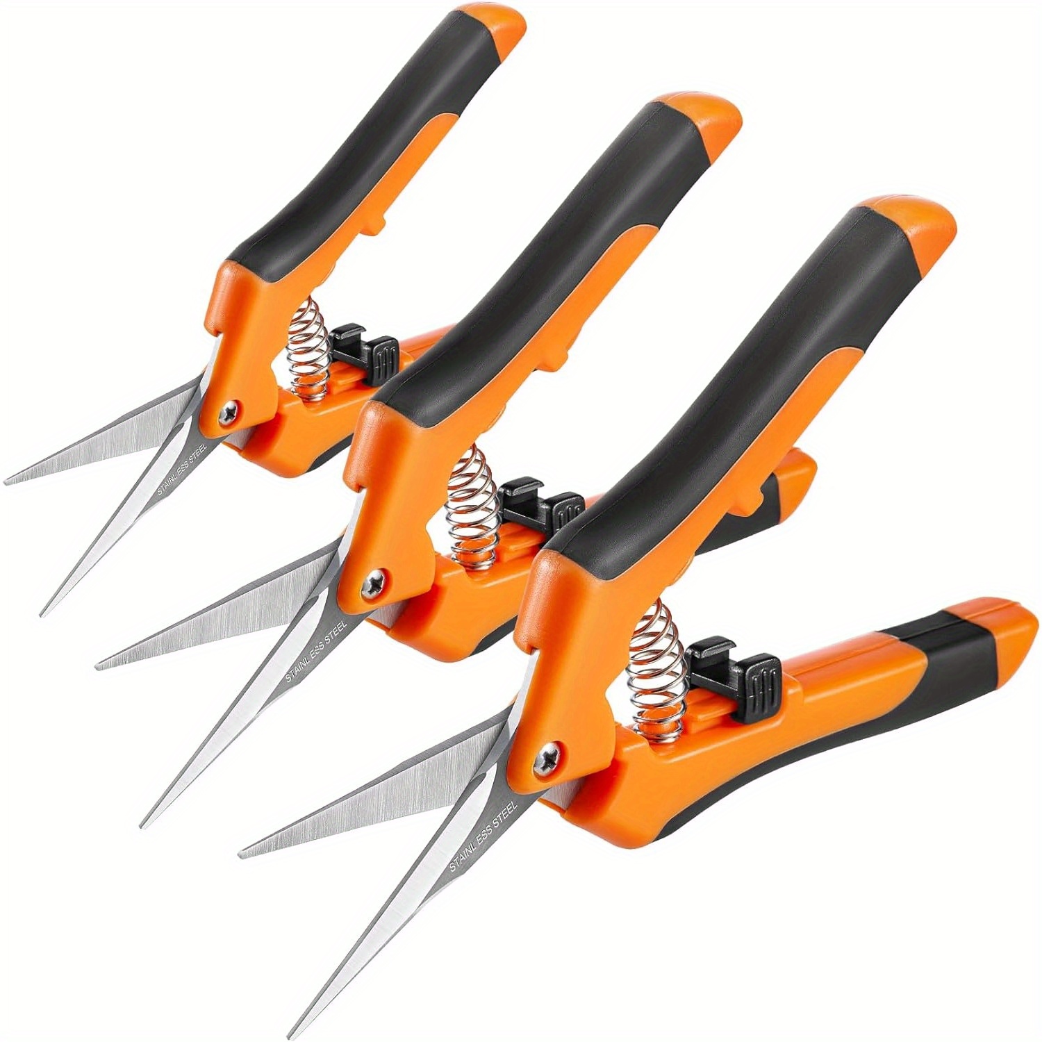 

3 Packs 6.5 Inch Pruning Shears Gardening Hand Pruning Snips Gardening Scissors With Straight Stainless Steel