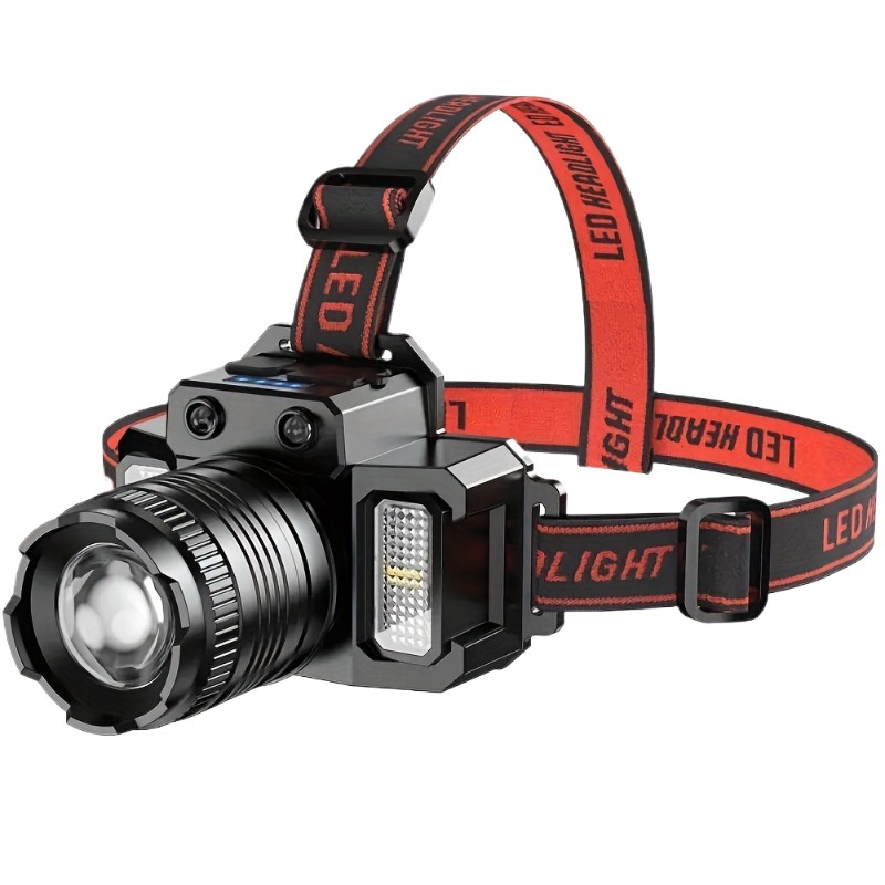 

Super-bright Rechargeable Led Headlamp, High-power Cob Sensor Technology, Ideal For Camping, Running, Hunting, Fishing, And Emergency Use