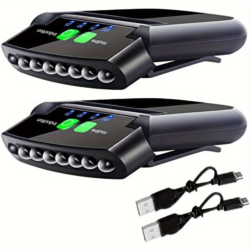 

2 Pieces Led Rechargeable Hat Lights - Usb Clip-on Cap Flashlight For Fishing, Camping, And