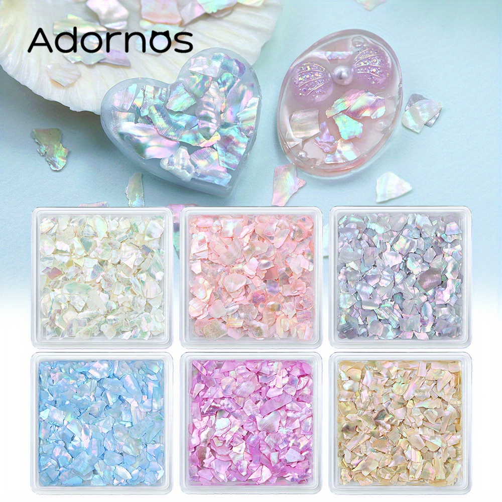 

Of Sparkling Aurora Seashell Slices - Iridescent Epoxy Resin Filler, 3g, Irregular Shell For Diy Crafts, Jewelry Making & Decorative Projects, Shell Jewelry