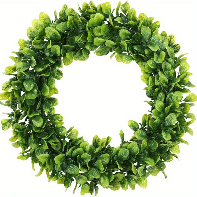 

Spring Summer Wreath For Door Green Boxwood Wreath Greenery Hanging Garland For Home Wedding Wall Window Decoration