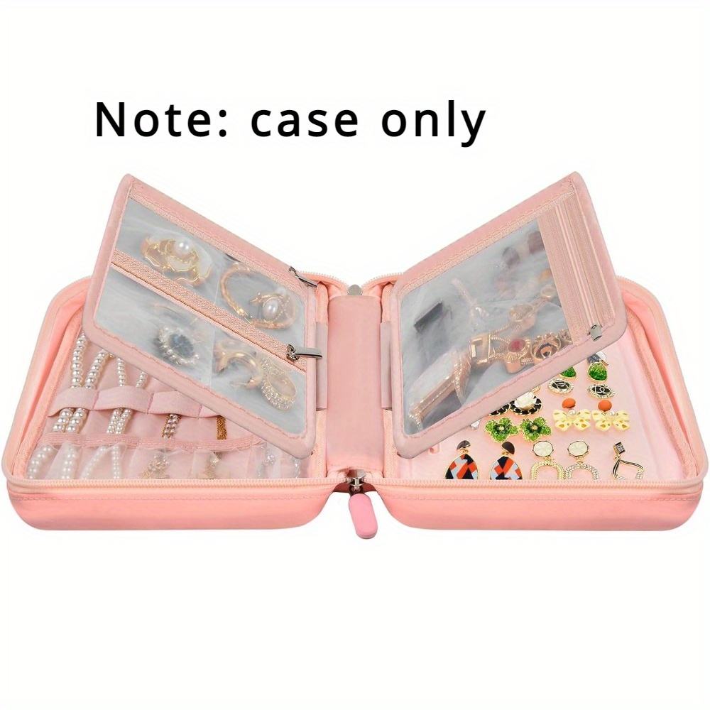 

Travel Jewelry Box Organizer Case, Ornament Holder Boxes For Women, Storage Roll Bags Zipper Carrying Pouch For Necklaces, Earrings, Rings, Bracelets, Brooches (bag Only)