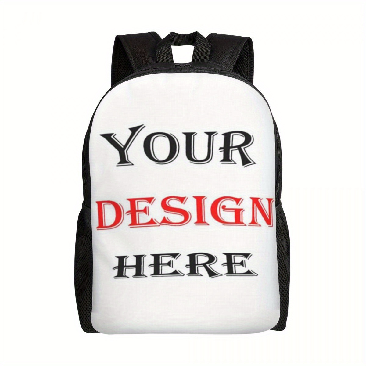 

Add Your Design, Customized Backpack With Adjustable Shoulder Straps, Suitable For Travel, Fashionable Durable Zipper School Bag, Personalized Laptop Backpack For School