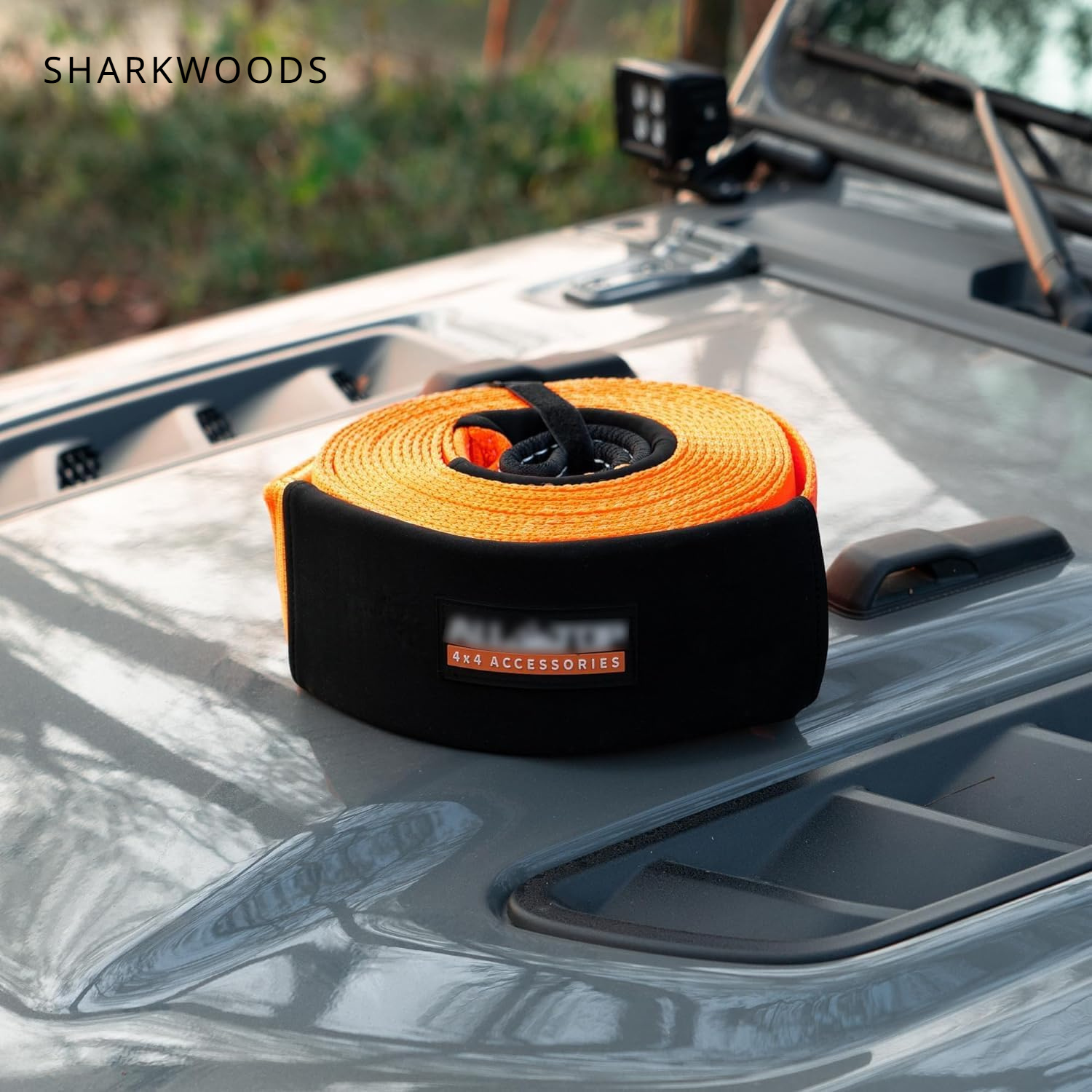 

Sharkwoods 4in X 30ft - 46500lbs Recovery Snatch Strap With Reinforced Loops & 22% Elongation, Extreme Duty 100% Nylon Kinetic Towing Strap