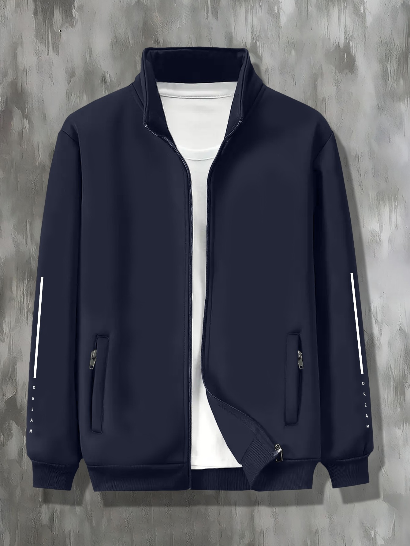 *'s Plus Size Lightweight With DREAM Print, Casual College Style Jacket