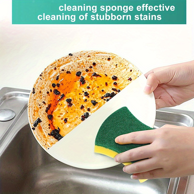 12 pack kitchen cleaning sponges double sided scrub pads non scratch dish cloths multipurpose cleaning sponges for home garden   melamine material   halloween christmas gifts details 1