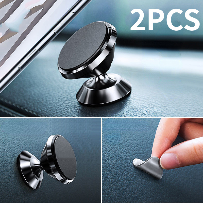 

2-pack Alloy Magnetic Car Phone Mount, Universal Dashboard Cell Phone Holder, Strong Magnet With 4 Metal Plates, 360° Rotatable, Compatible With Iphone, Samsung & More