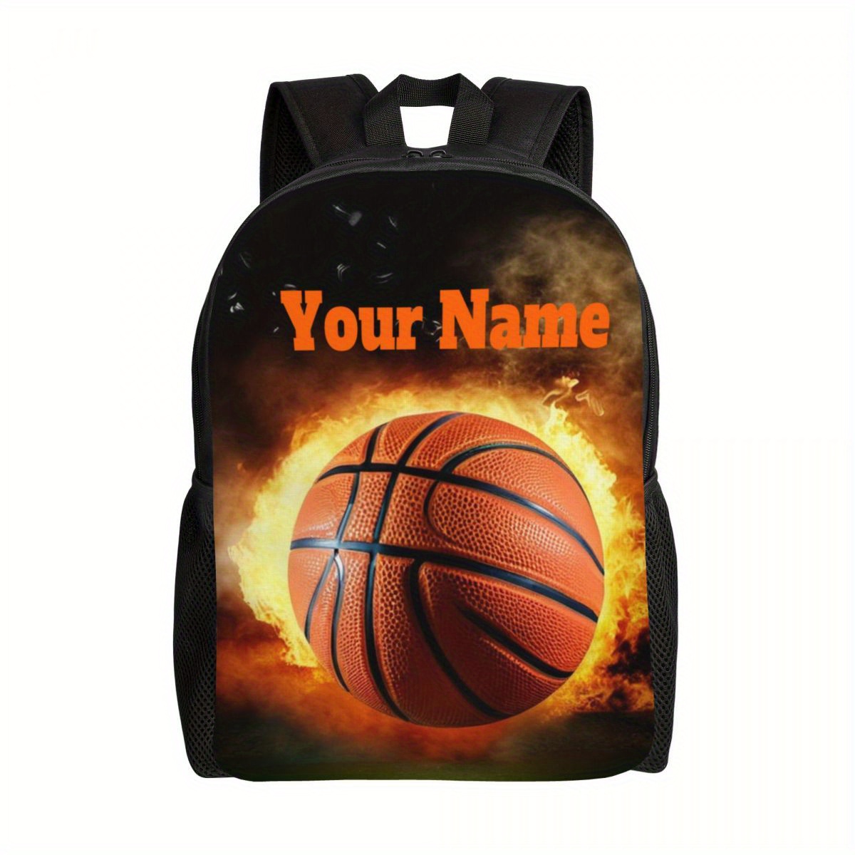 

Add Your Name On Burning Basketball, Custom Lightweight Schoolbag Bookbag For Teenager, Personality Casual Backpack For Men Women, Fitness Storage Bag, Perfect For Hanging Out & Daily Commute