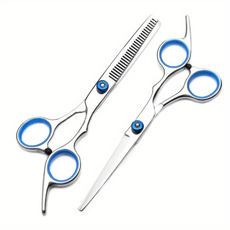 Image of 2pcs Professional Hairdressing Scissors Set - 6 Inch, Hypoallergenic Barber Shears For Cutting & Thinning, Ideal For All Hair Types