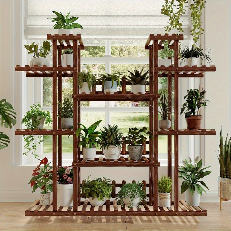 

1 Set Without Wheels, Including Plant Rack, Living Room Rack, Wooden Outdoor Plant Rack, Indoor Multiple Plants, Terrace, Garden, Large House, Free Gloves And Wooden Hammer (p-2 Without Wheels)