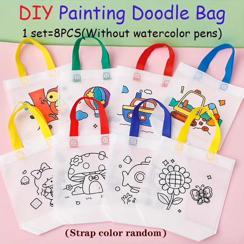 

Diy Graffiti Art Kit With Markers - 8+6pcs Non-woven Bags For Painting & Crafts