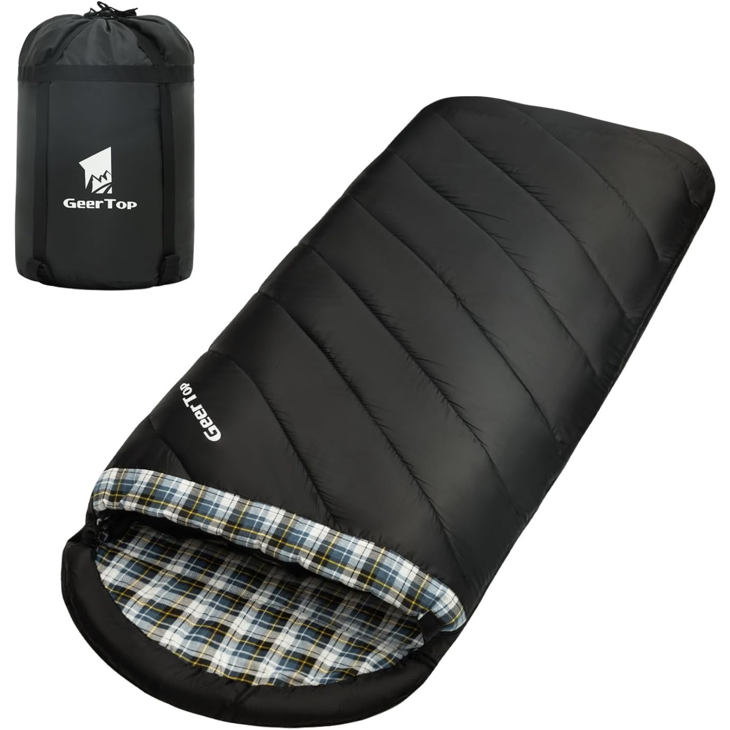 

Geertop Flannel Sleeping Bag For Adults Xxl, Large Wide Camping Sleeping Bag 4 Season, 0 Degree Sleeping Bag For Winter Cold Weather