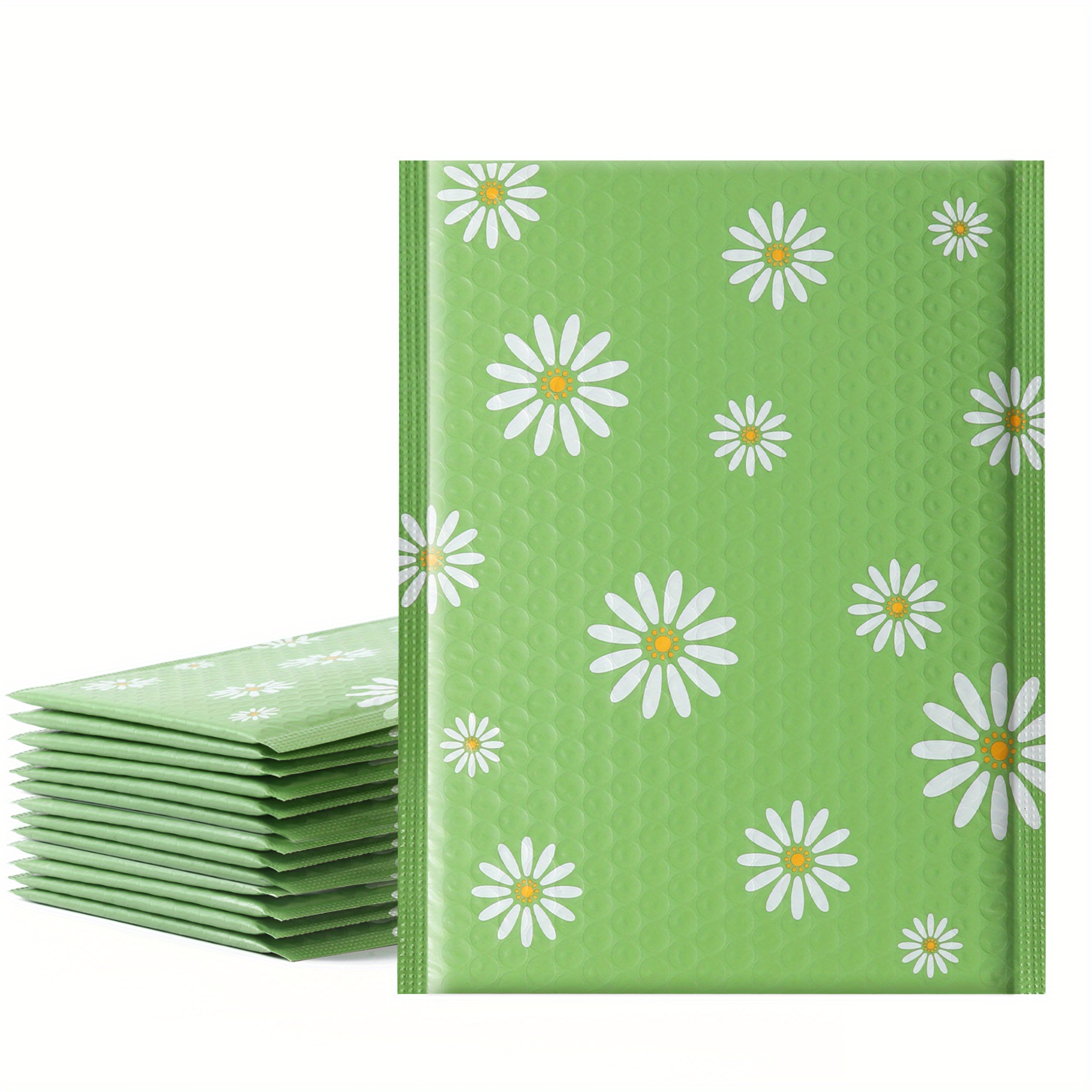 

20 Daisies Mailers, 8x10in/20x26cm Waterproof Shipping Mailers, Green Mailers, Suitable Mailing Envelopes For Men/women