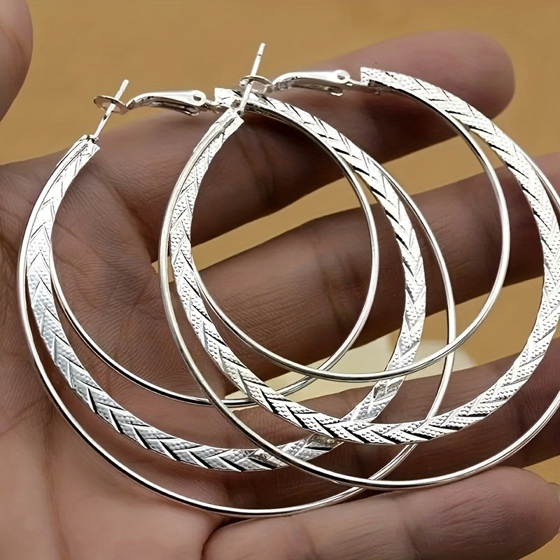 

Multi-layer Hoop Earrings Simple Elegant Style Trendy Female Ear Ornaments Daily Casual