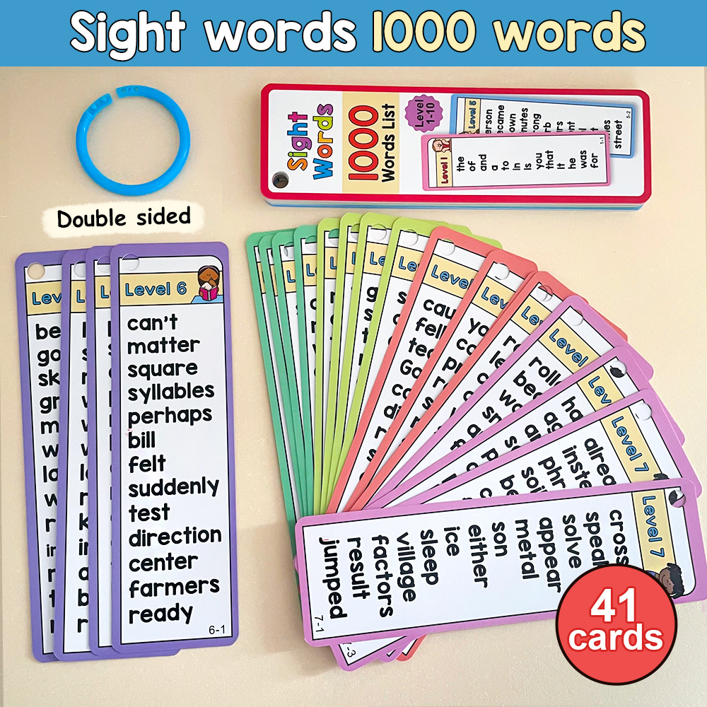 

Lachilly 1000 Sight Words Flash Cards - Montessori Educational Toy For Ages 6-12, High Frequency Word Learning Kit For Kindergarten To 3rd Grade, Home & Classroom Use