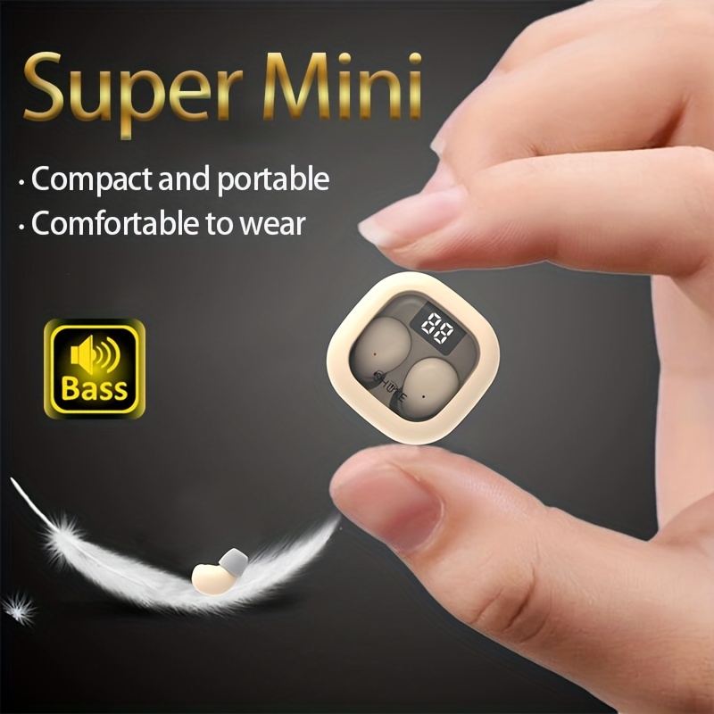 

Small Mini Earbuds Wireless Headset, Headphones Sport, Sleep, Work, In Class Invisible Wear, Bass Sound High Quality Earphone 2023 Black White