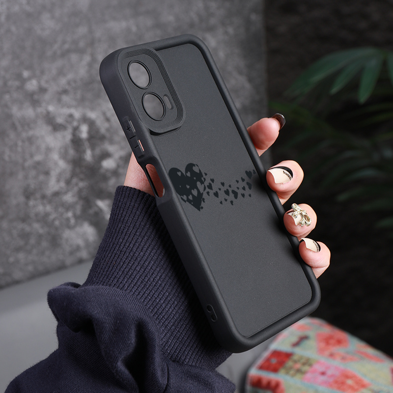phone case luxury moto g53 g30 pattern black heart - Temu Mauritius