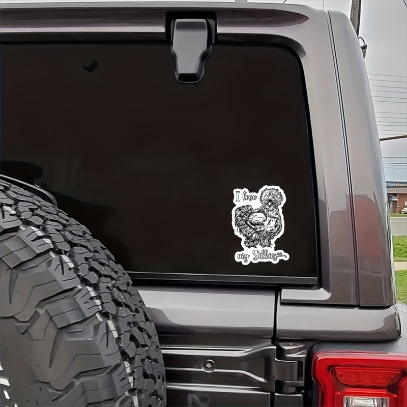 

Vinyl Silkie Chicken Decal Stickers, Waterproof Adhesive For Cars, Laptops, Walls, Water Bottles, Trucks - Durable Auto And Tablet Decoration, Pet Bumper Stickers