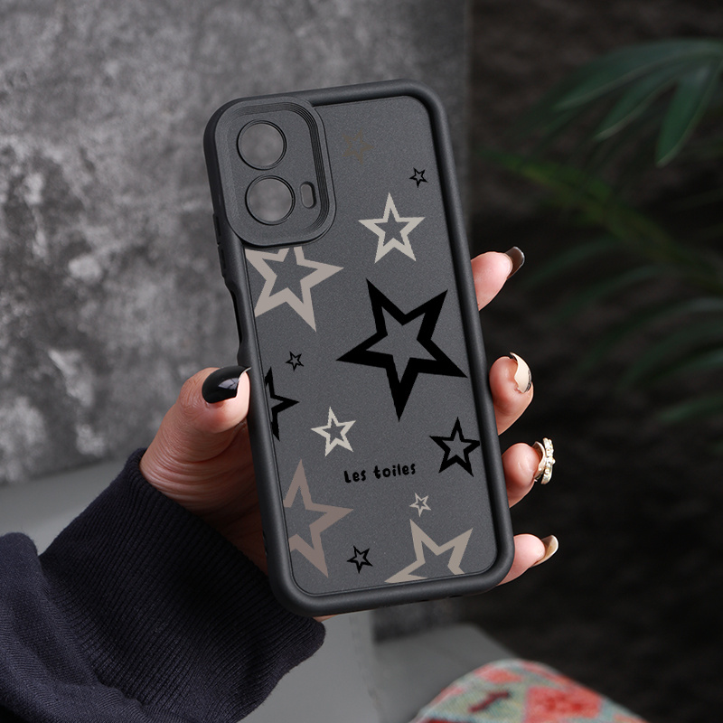 

Star Pattern Silicone Case For Moto G Series - Shockproof Protective Cover For G53 G30 G10 G20 G14 G22 G34 E13 G04 5g With Camera Lens Protection