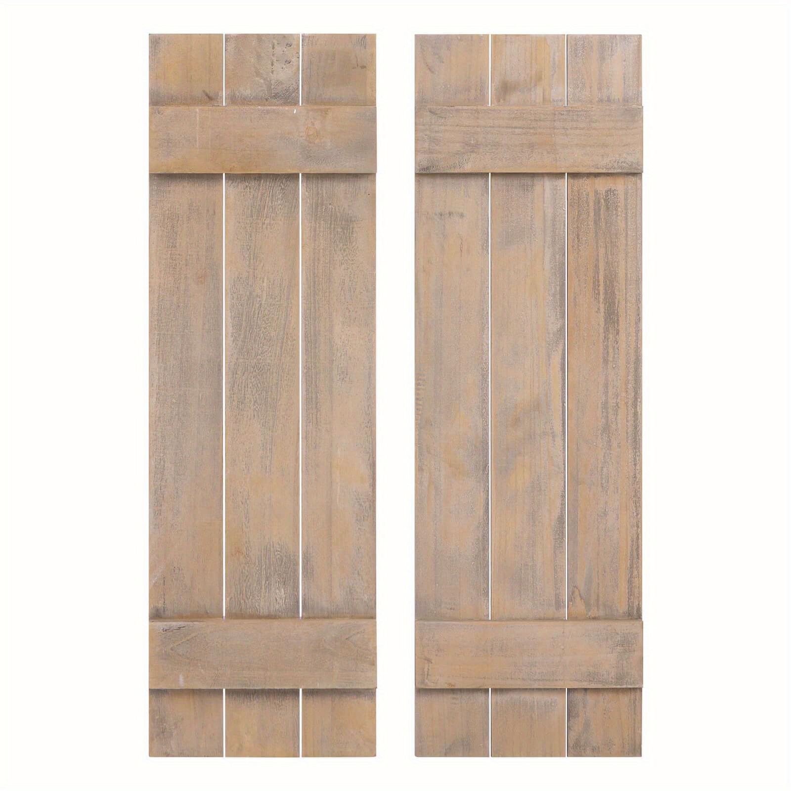 

Lifezeal Window Shutter Set Of 2 Paulownia Wood Wall Decor W/antiqued Surface