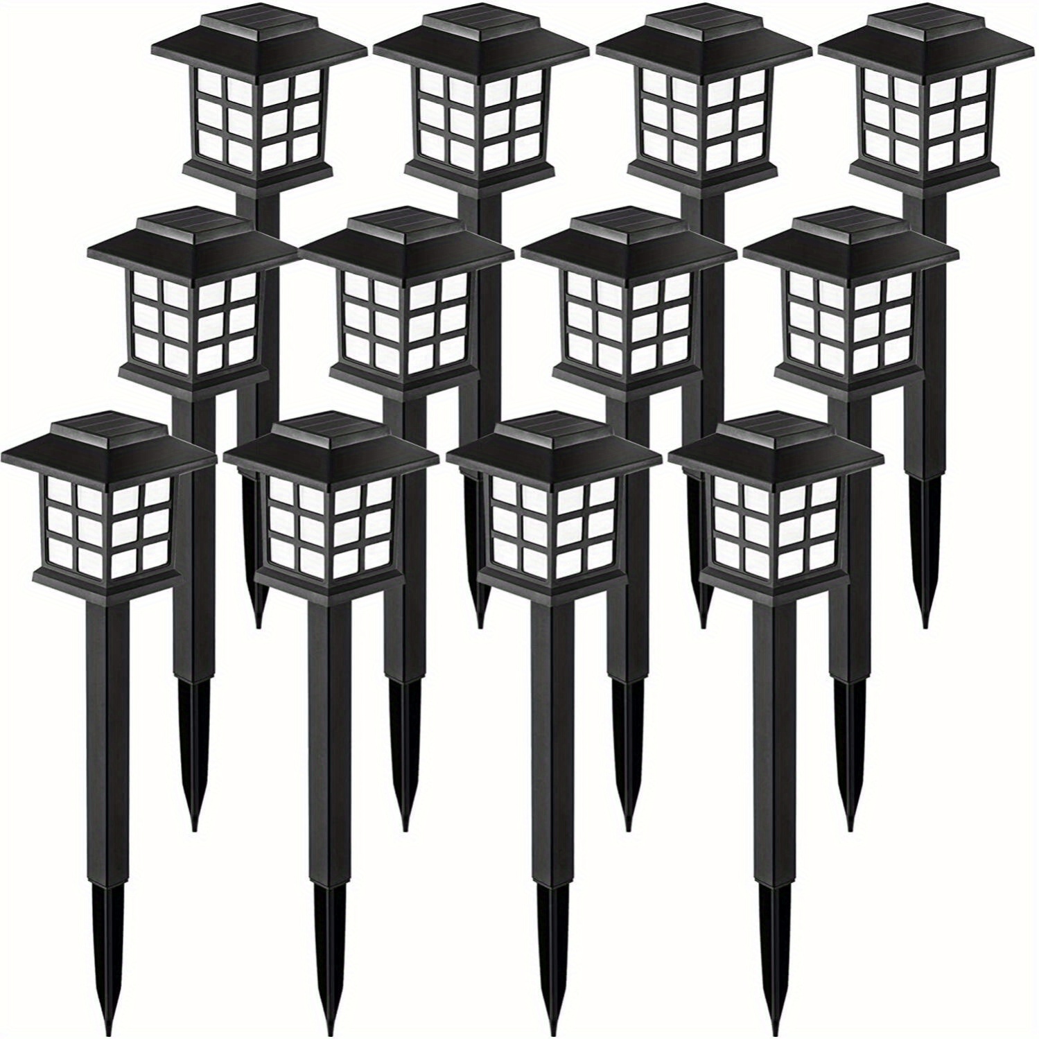 

12 Pack Led Solar Outdoor Lights Pathway Lighting Garden Lights Yard, White Light