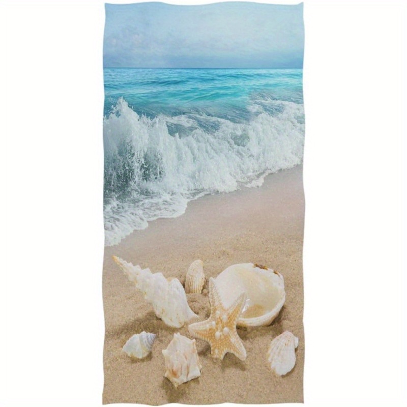 

Coastal Beach Shell Starfish Hand Towel: 18 X 26 Inch, Super Soft, Highly Absorbent, Multi-purpose Towel For Hands, Face, Gym, Sports, Home Decor