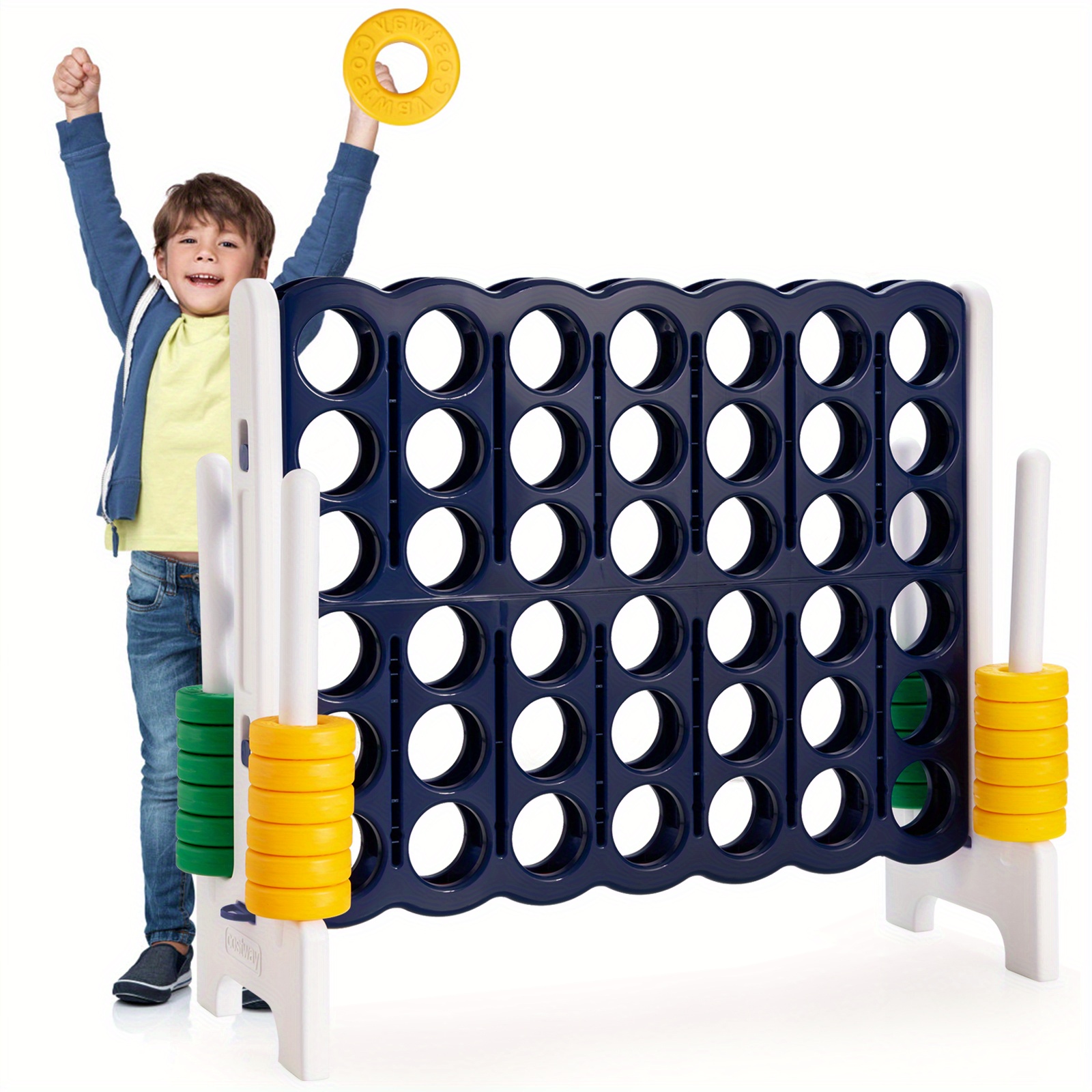 

Jumbo 4-to- 4 In A Row Game Set Outdoor Indoor Kids Adults