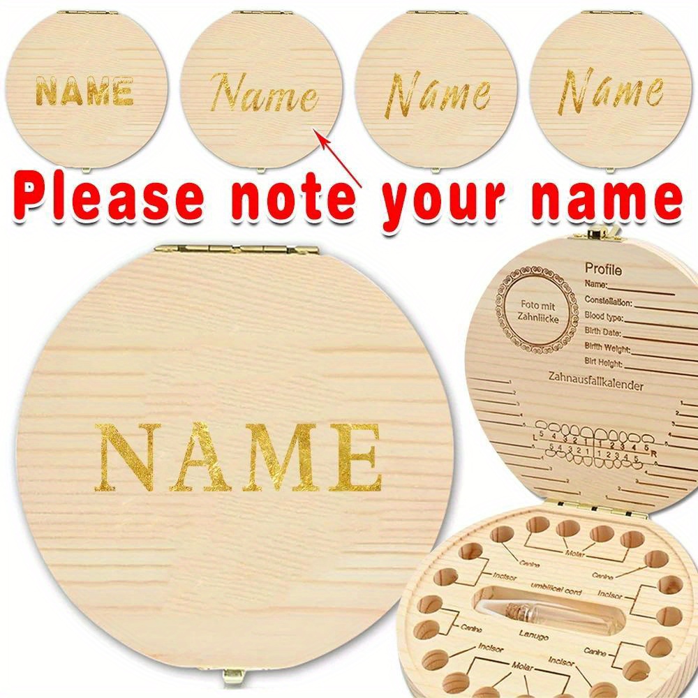 

Mini Customizable Tooth Box, Customized Baby Teeth Keepsake Organizer With Name Customization For Storing Lost Teeth(4.9''x 4.9'')