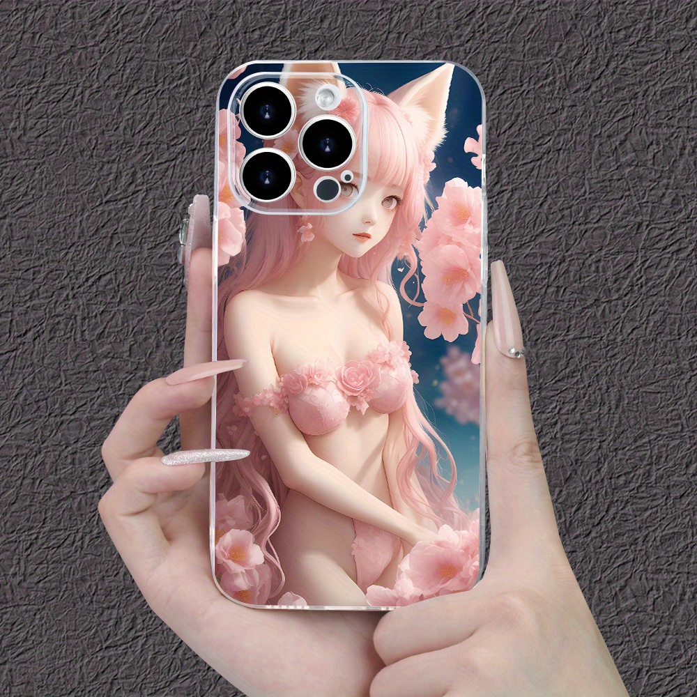 

Anime Girl Transparent Mobile Phone Case Lens Protection Cute Birthday Gift For Men And Women For Apple 15/14/13/12/11/7/8/x/xs/xr/pro/max/plus/mini