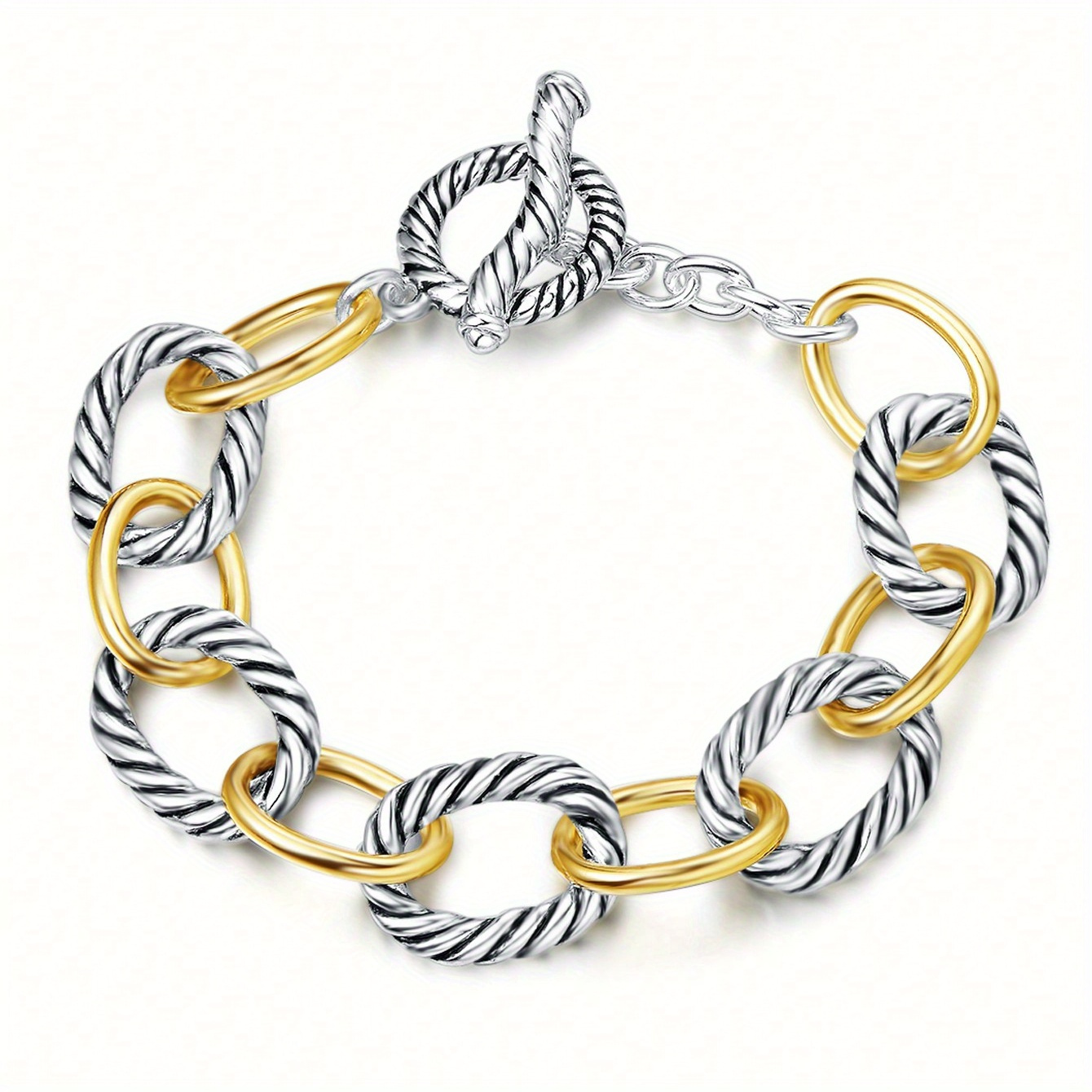 TEMU 1pc Designed Braided Wire Rope Twisted Bracelet, Suitable For Daily Women - An Exquisite Gift For Women And Mothers