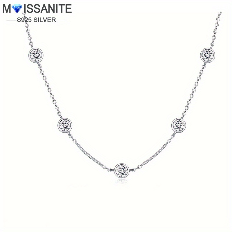 

925 2.5 Moissanite Necklace, , Length 16.93+1.97 , & , For Gifting & , Includes Box