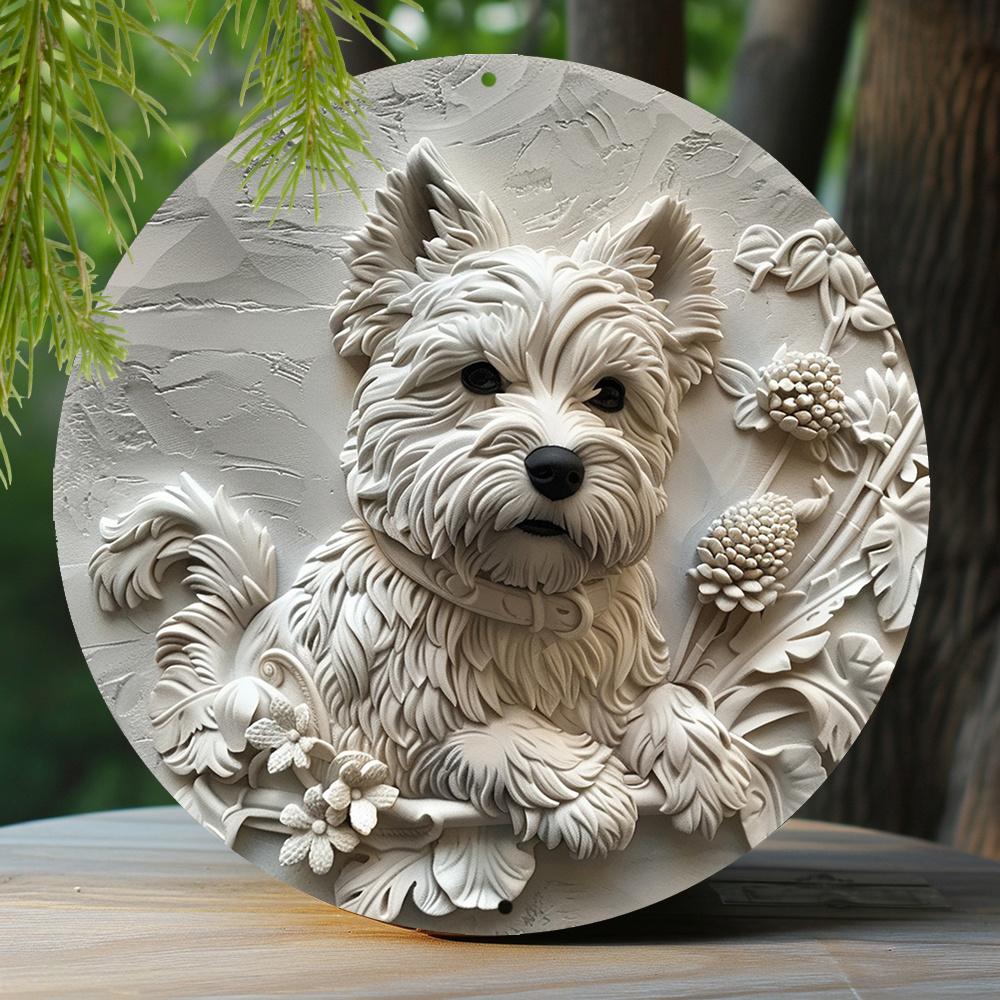 

West Highland White Terrier 8x8" Aluminum Sign - Spring-themed Office Decor, Perfect Easter Gift