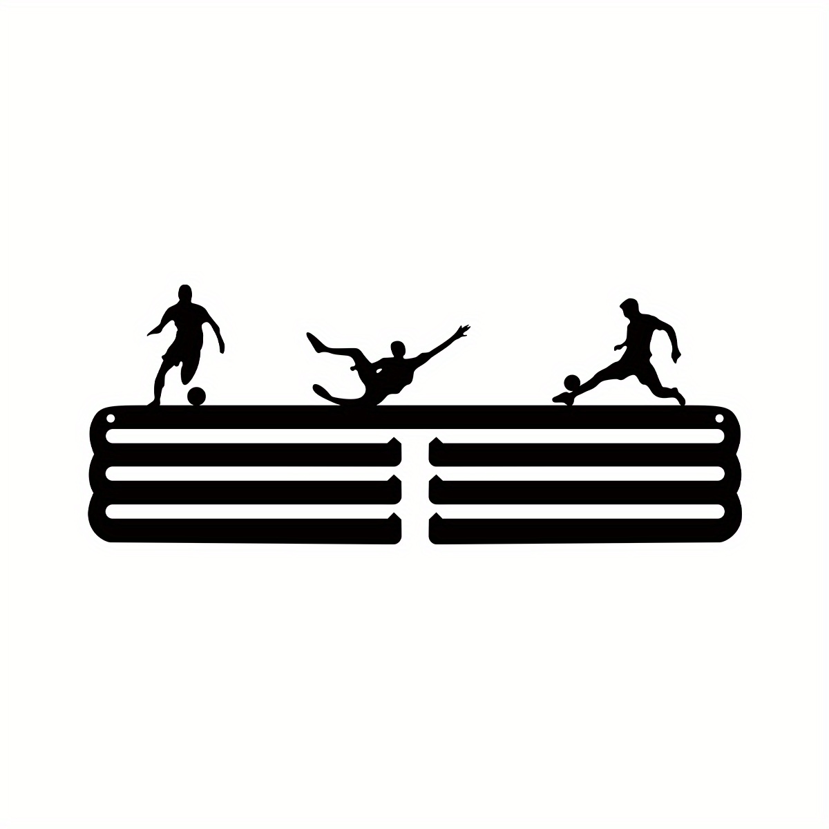 TEMU Soccer Medal Display Holder - Waterproof Metal Wall Mount For Football, Running & Sports Players, Runner, Hanger, Contemporary Style, Rectangular Shape