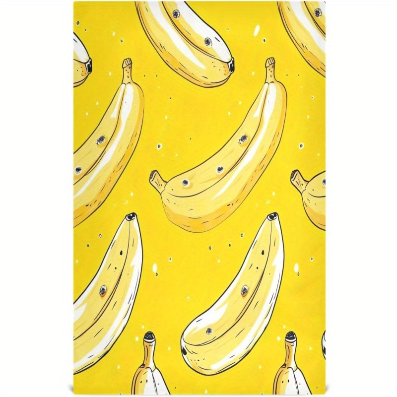 

Fruity Banana Kitchen Towel - 18 X 26 Inches, Soft, Absorbent, Quick-drying, Machine Washable, Contemporary Design, Rectangular Shape, Viscose Material