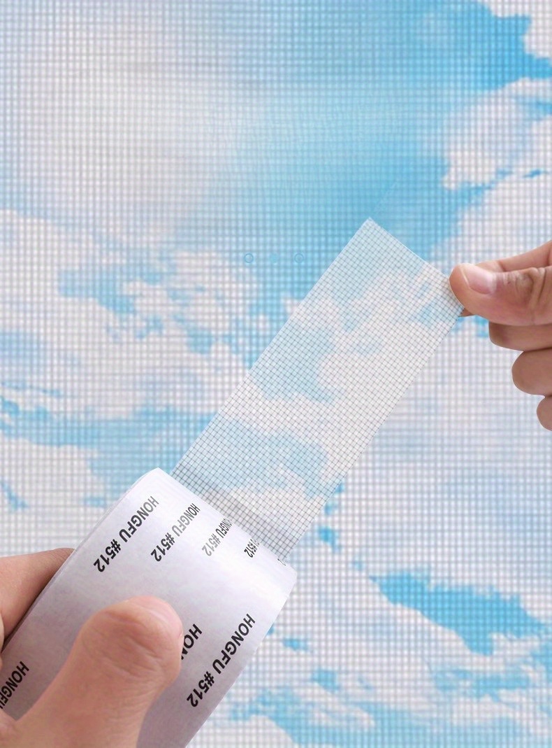 Waterproof Screen Patch Tape, Self-Adhesive Anti-Insect Mesh Repair Tape, Strong Adhesive for Door/Curtain Screens, Other Material with Plastic Surface Recommendation, 2M Length