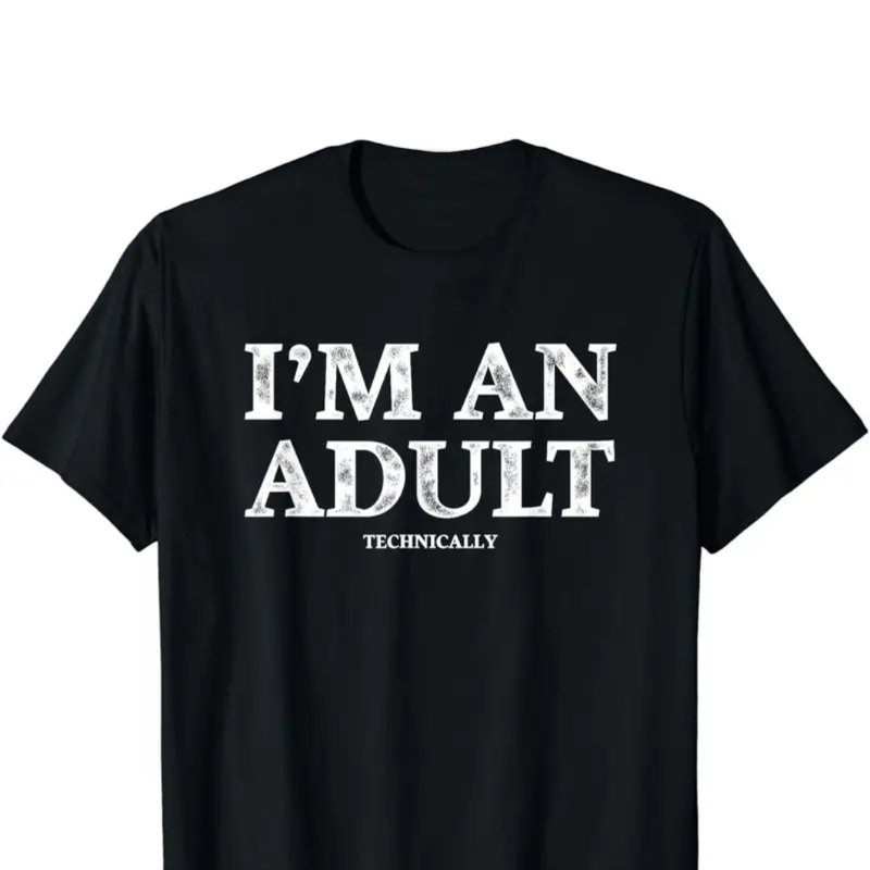 

I Am An Adult Summer Short-sleeved Round Neck Casual T-shirt Men's Tops
