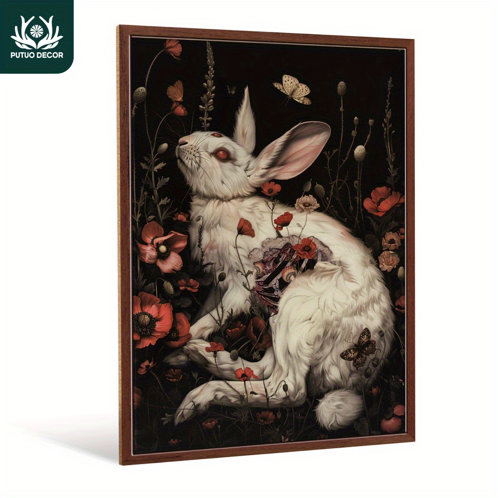 

Rabbit & Poppy Wooden - Decor For , , Or