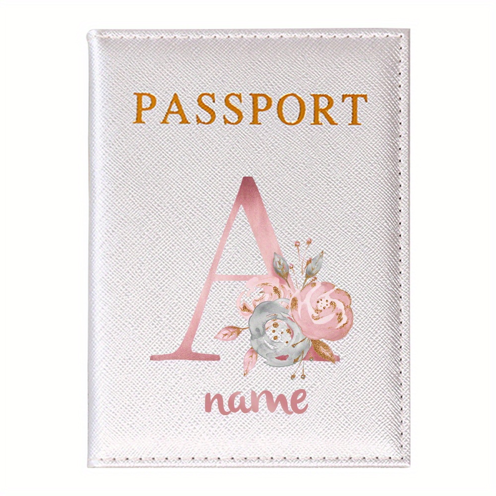 Image of Customized Name Pu Passport Sleeve Holder Passport Cover Protector Bank Business Card Case Organizer Protective Documents Storage Ultra Slim Id Card Purse Rfid Blocking Personalized Diy Name