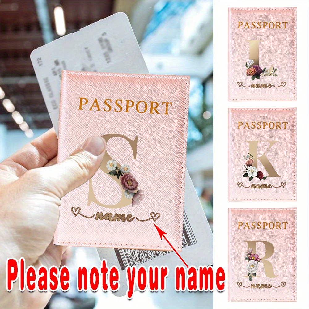 

Porte-mini passeport personnalisé, organiseur de cartes de visite, étui de protection avec personnalisées et motif floral pour femmes (5.5'' x 3.9'')