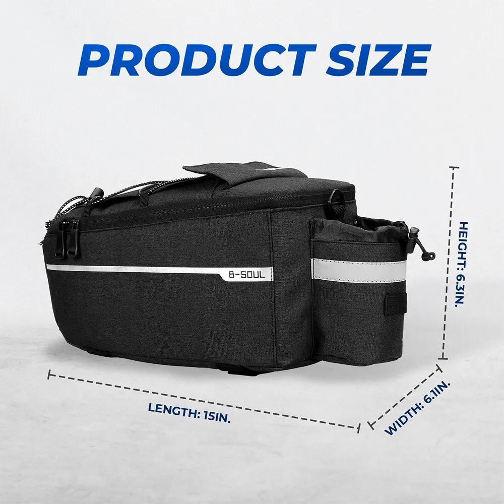 TEMU 10l Bicycle Rear Rack Bag - Reflective Cargo Bag For Rear Seat And Bike Panniers, Cycling Luggage Carrier