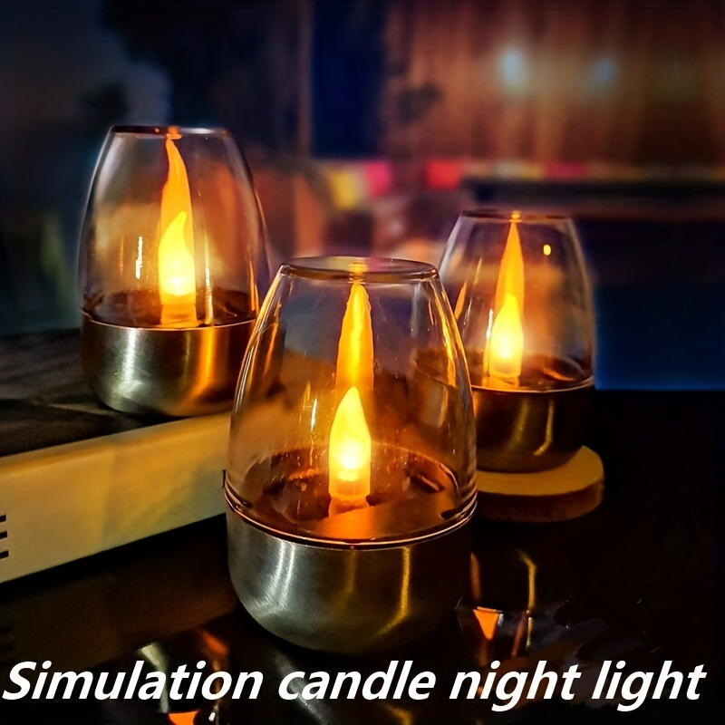 

6pcs Solar Candles (warm Light) Solar Charging Flashing Tea Light Solar Outdoor Flameless Nightlight Candles For Lantern Bedroom Camping Party Party Gifts