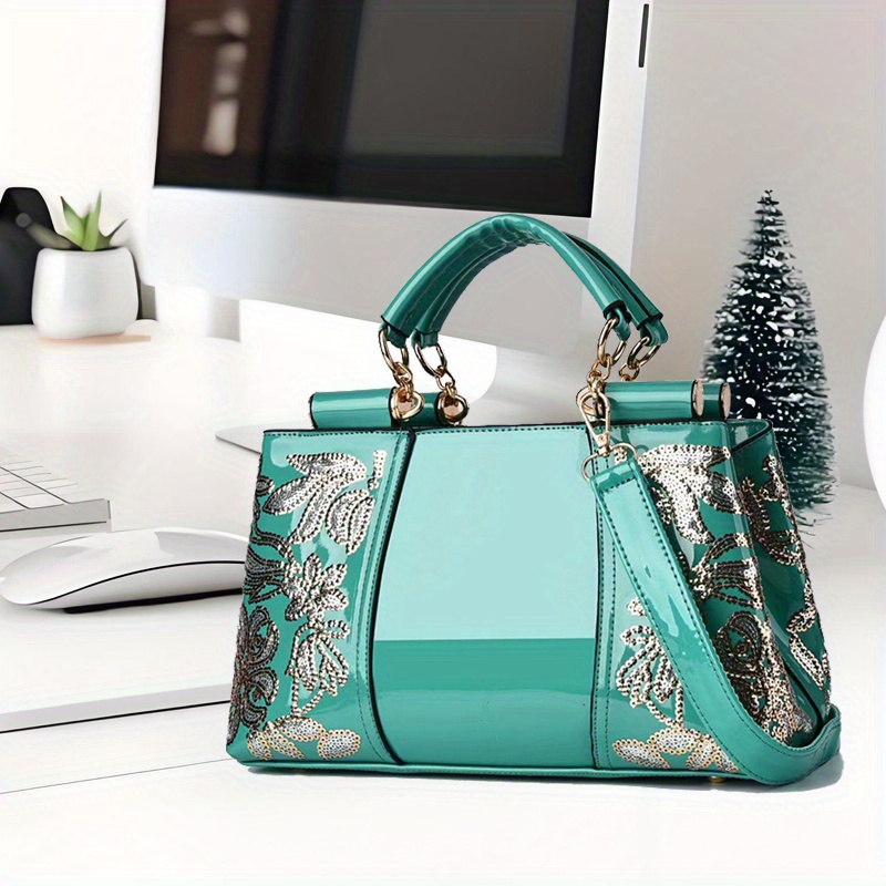

Handbags For Women Patent Leather Suitable For Shopping Party Daily Use