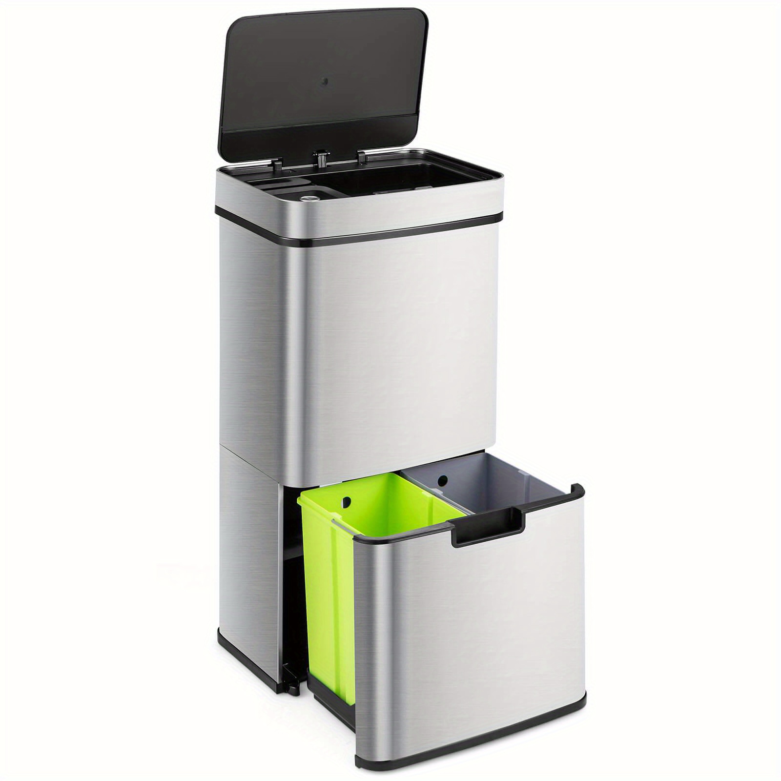 

A 19-gallon Kitchen Trash Can From Lifezeal With A Lid That Closes Softly And Inner Buckets With A Stay-open Design.