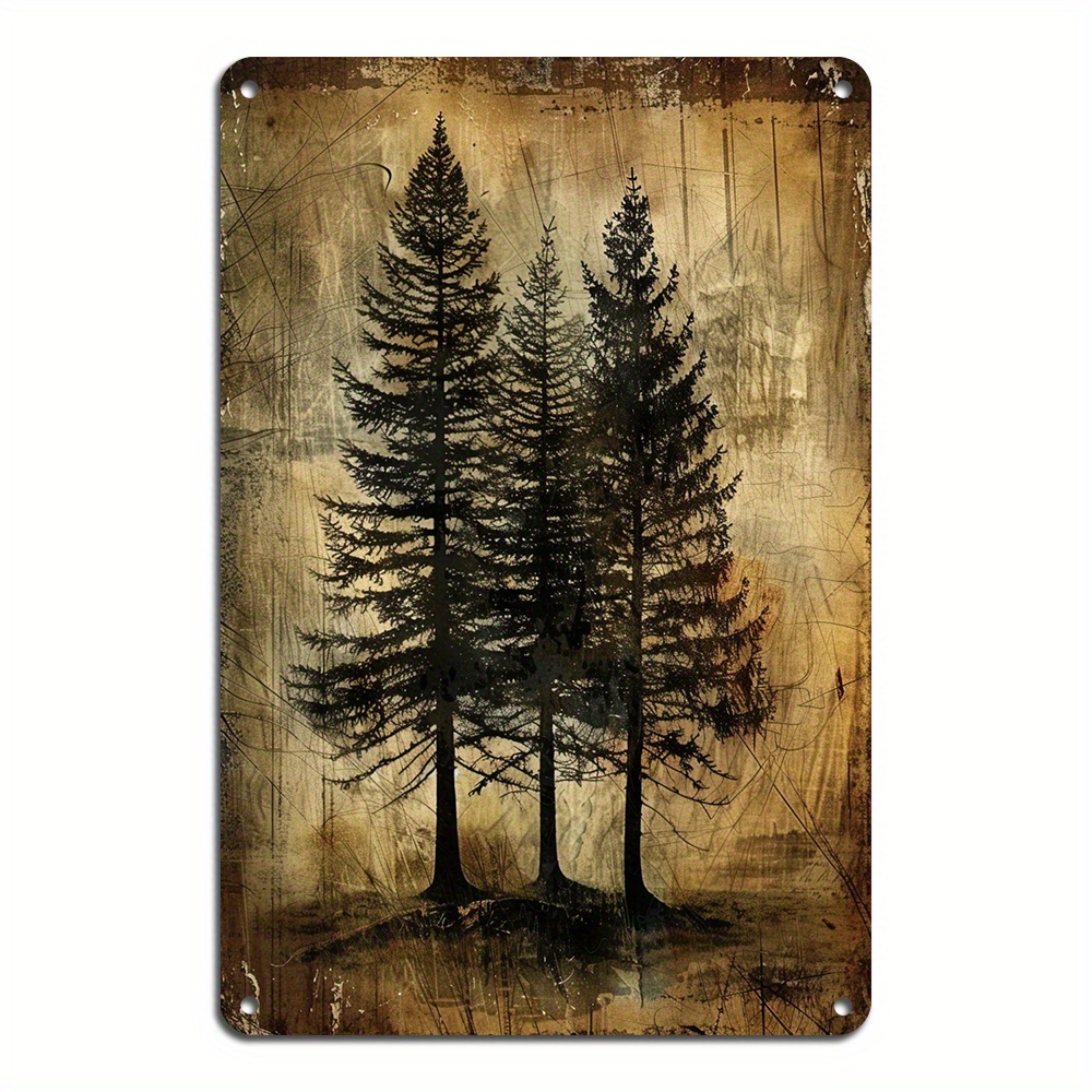 

Aluminum Tree Design Wall Sign - Reusable, Weatherproof Metal Plaque, Pre-drilled For Easy Hanging, Vintage Rustic Decor For Home & Garden, 8x12 Inch - Suitable For Ages 14+