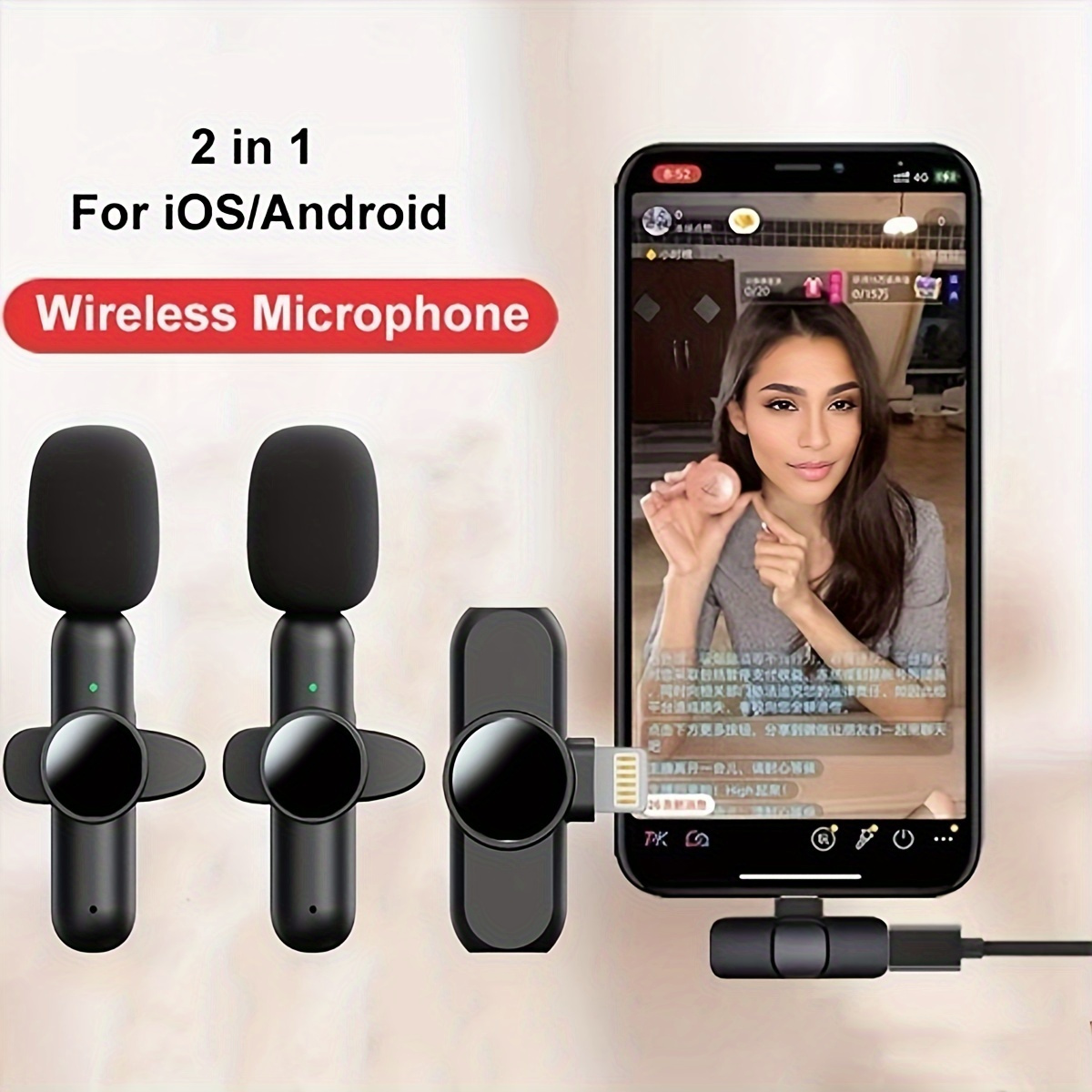 

Wireless Lavalier Microphone - Noise Reduction, Portable Audio For Live Interviews, Recording, And Broadcasts - Clarity For Seamless Performances - Perfect For Artists, Vloggers, And Presenters