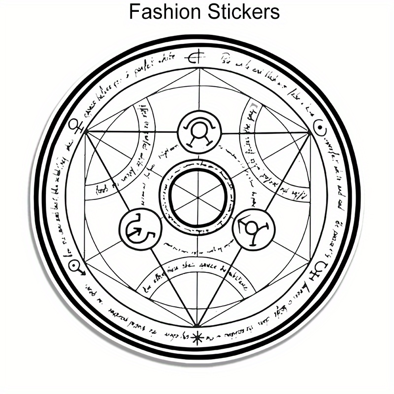 

Fullmetal Transmutation Circle Car Sticker For Laptop Bottle Truck Phone Macbooks Motorcycle Van Suv Vehicle Paint Window Wall Cup Fishing Boat Skateboard Decals Automobile Accessories