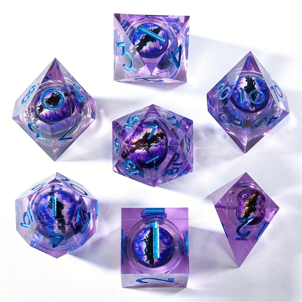 

7 Multicolored Polyhedral Dice, Set, For Rpg -playing