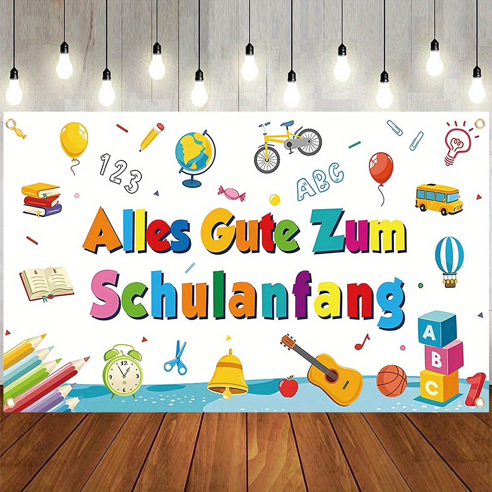 'Welcome To Orientation' Banner – Schulanfang Dekoration Mit Girlande & 12 Hängedekos – Klassenzimmer Party
